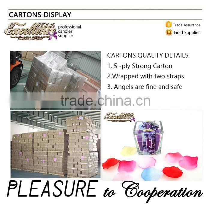 7*8 flat top soy candles in glass candle holders oblong type for decoration
