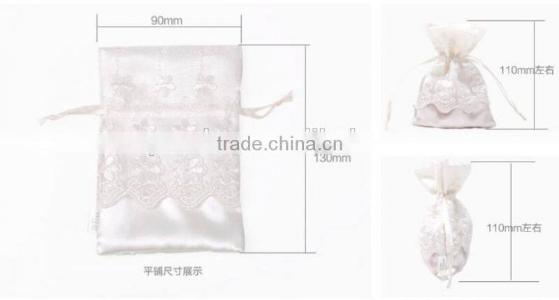 Pretty fabric jewelry pouches with lace
