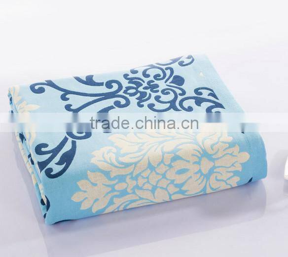 Warm colourful cotton blanket,beautiful jacquard and soft handfeeling towel blanket