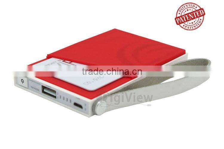 unique 3000mah polymer battery power bank mobile digital charger silicone credit card slot ultra slim size