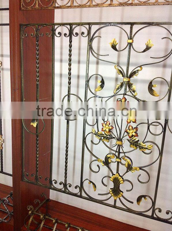 2015 top-selling security wrought iron window grill design