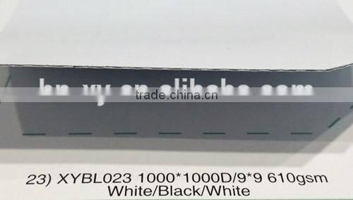 610g PVC flex banner hot laminated & coated white/black/white material