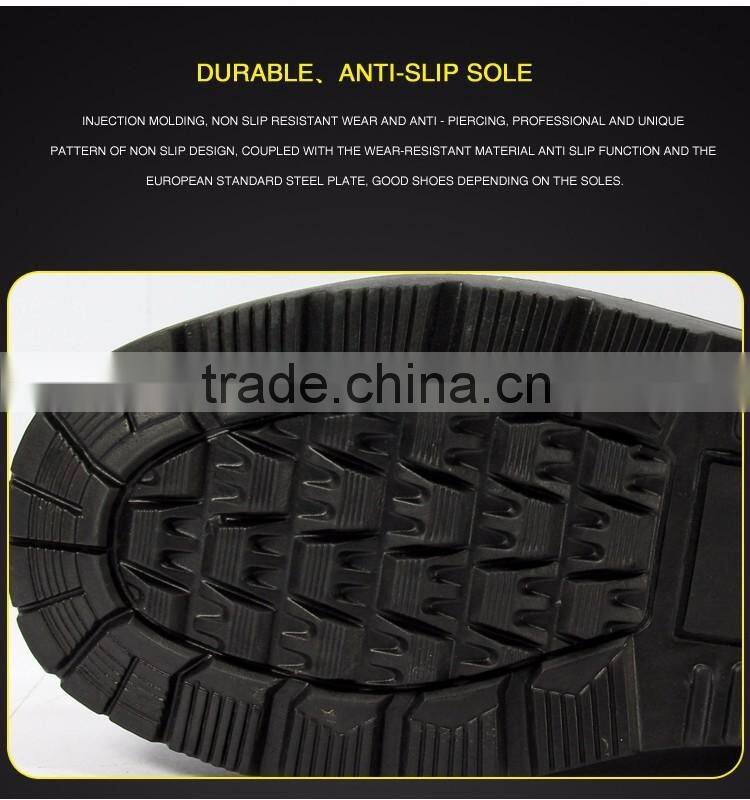 Waterproof black leather oil and acid resistant industrial safety shoes slip resistant safety footwear