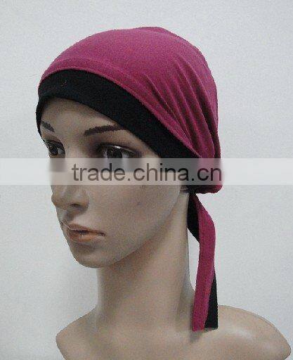 C025 new style cotton underscarf with tie at back,muslim scarf hats