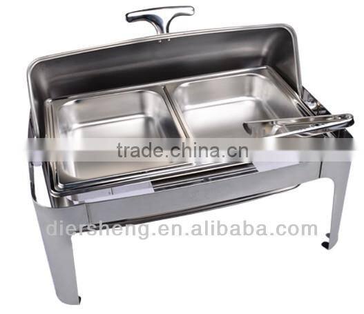 Rectangle Roll Top Stainless Steel Chafing Dish