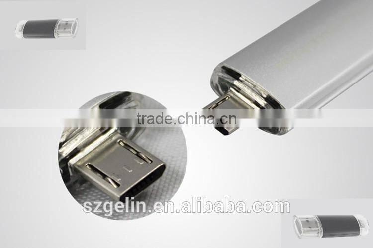 Promotional gift aluminum material usb adapter flash drive usb