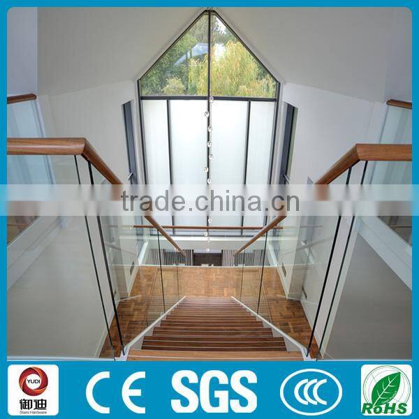 decorative residential steel wood straight staircase