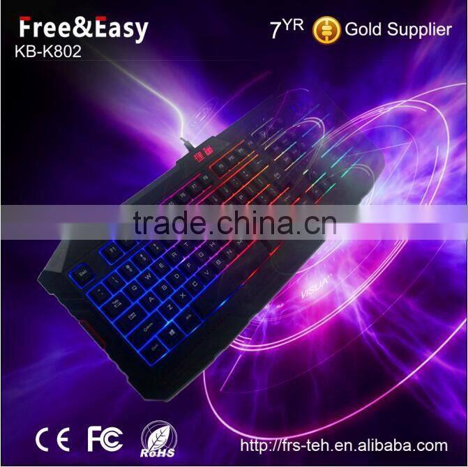 Cool LED Illuminated Ergonomic backlit gaming keyboard manufacturer