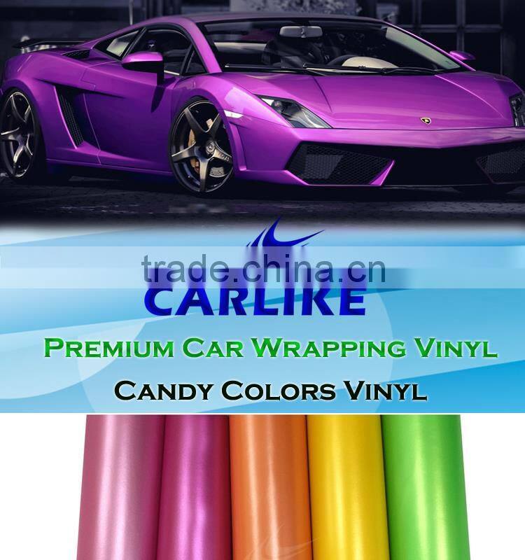 New Design 1.52x20m 5x65ft CARLIKE Candy-Colored Car Wrapping Vinyl Roll