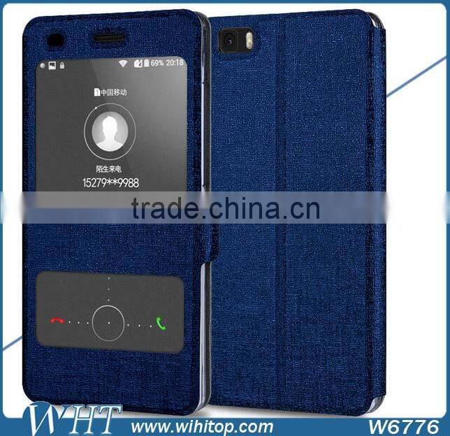 New Arrival Leather Flip Stand Case for Huawei P8 Lite, for Huawei P8 Mini Windows Leather Smart Case