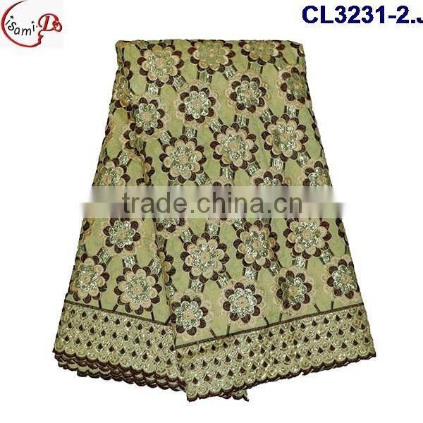 CL3231 for chtistmas sale latest fashion design embroidery george lace high quality soft materail for making women dress
