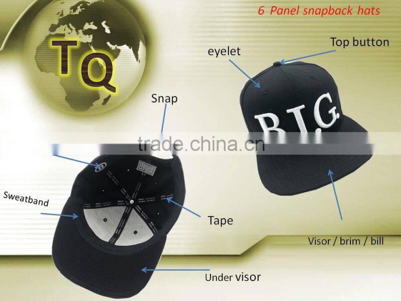 5panel 100% cotton striped leather brim snapback hats