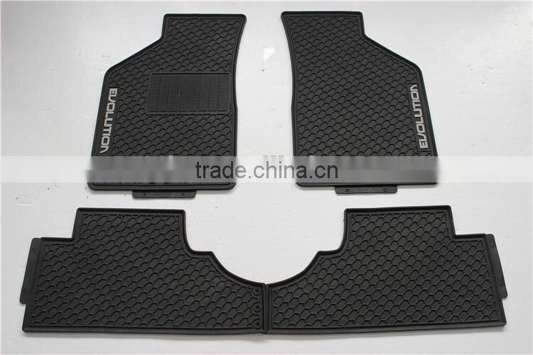 Custom-Fit All-Weather Rubber Floor Mats 4 Pc Set - for Mitsubishi Lancer Evolution - Black