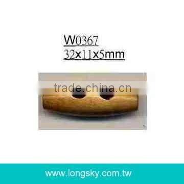 (#W0368) classical 2 holes wooden toggle coat button
