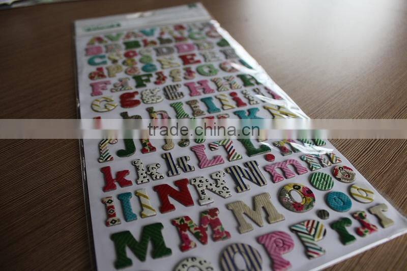 DIY 3D scrapbook adhesive layered chipboard sticker for kids