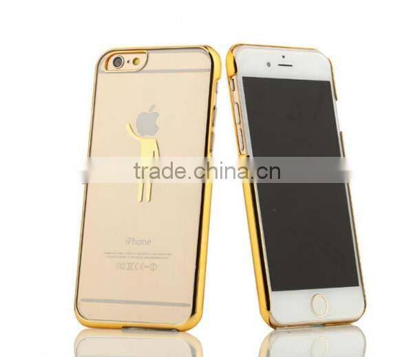 2014 new pc electroplating case for iphone 6 , laser etching case for iphone 6