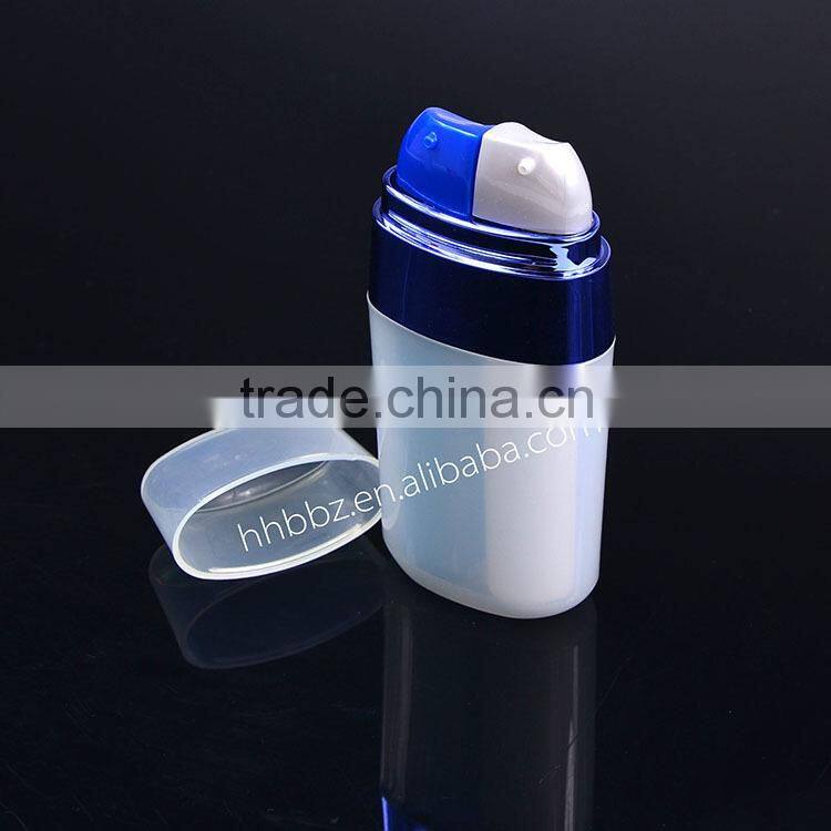 Flat cosmetics double-barrelled 20ml plastic bottle pp