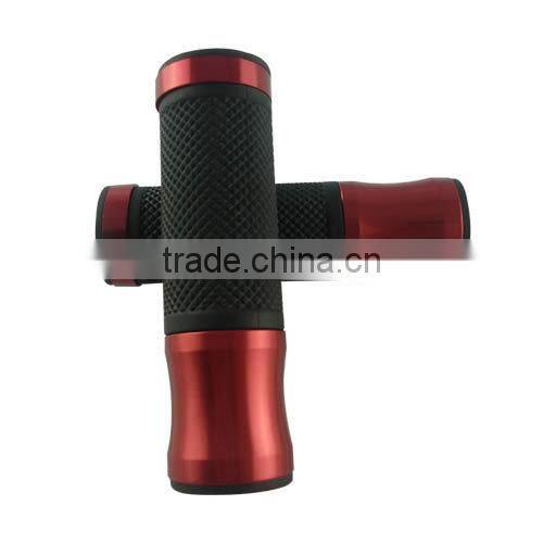 Motorcycle Handlebar Rubber Hand Grips Black Bronze Aluminum With Bar Ends Caps