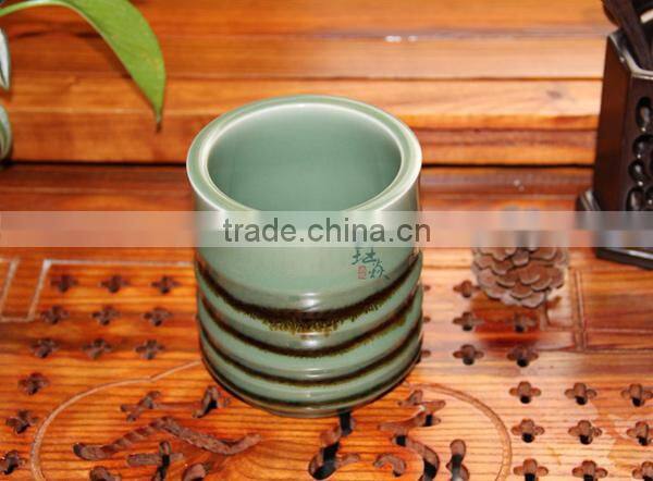 Longquan celadon Hand - plums glazed stippling bamboo pen