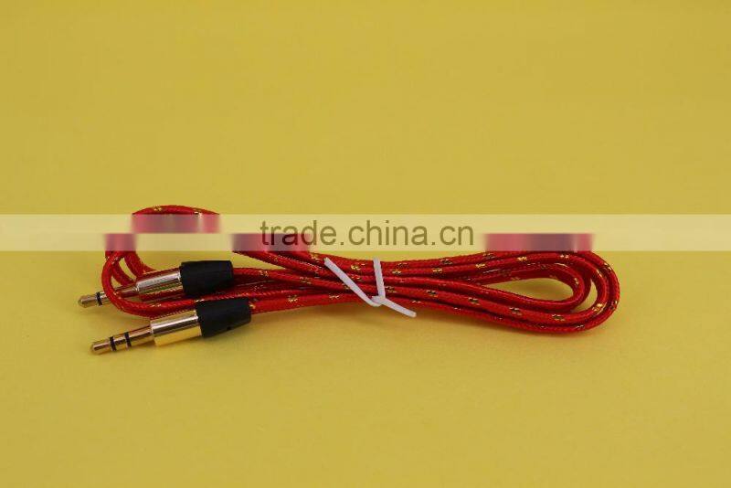 3.5mm audio cable male to male for car stereo aux cable hih qualityty