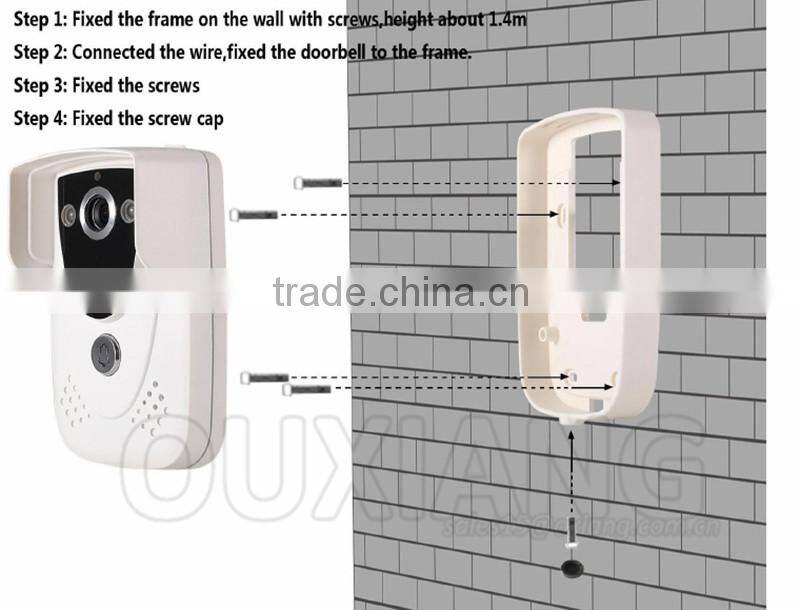 720P PIR Motion Sensor WiFi Visual Intercom Doorbell with IR Night Vision