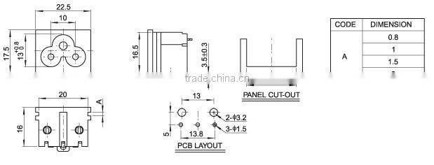 DB-6-4P5P3 DB-6 SERIES RECEPTACLE