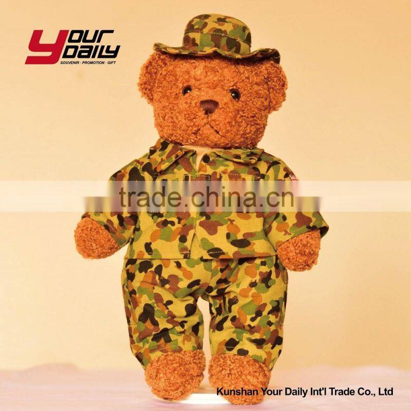 high quality stuffed plush teddy bear toys for uniform police man military pilot teddy