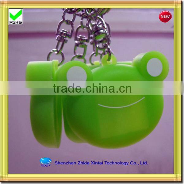 cute yellow duck shape silicone key chain led