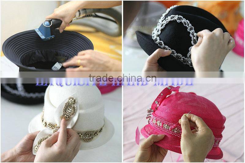 Red Fancy Sinamay Fascinators With Big Feather For Wedding Wholesale T121