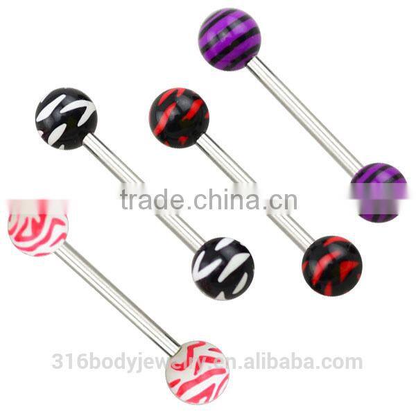 fashion stainless steel piercing jewelry custom tongue rings