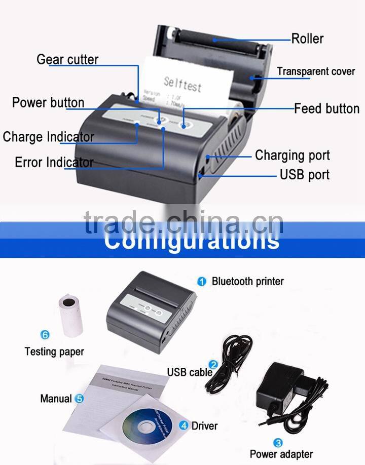 Bluetooth Mobile Thermal Printer Android Traffic Citation / Logistics / Transportation IMP003
