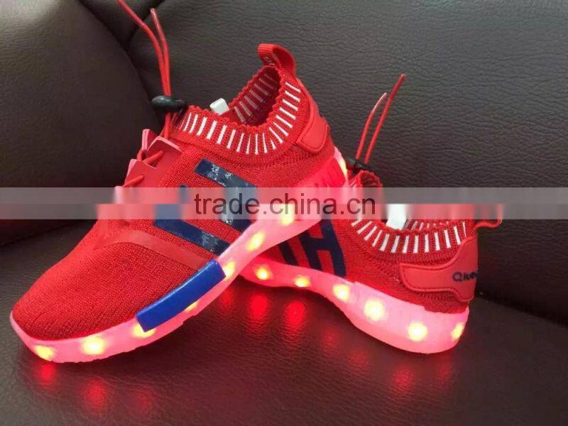 Hot selling led kids light shoes with USB charge fashion led light up kids sport shoes