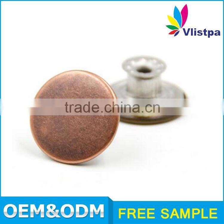 Custom brand logo metal push brass snap fasteners
