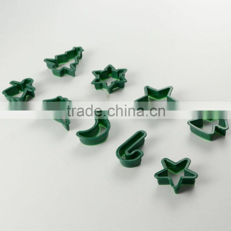 Christmas shaped silicone cookie stamp with wooden handle set