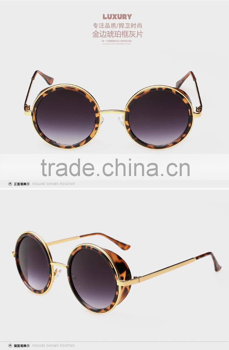 New product high quality Retro round sunglasses with color film