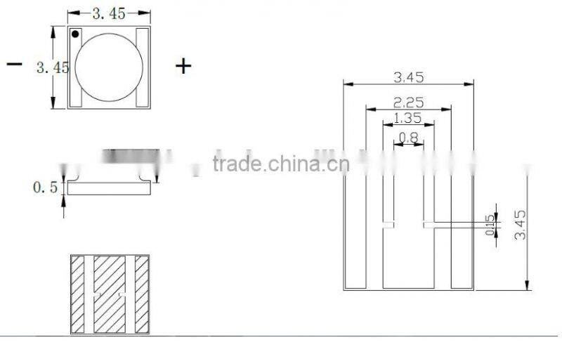 Ultraviolet 350mA-700mA Epileds Chip 1W - 3W 3535 SMD LED Diode 390nm