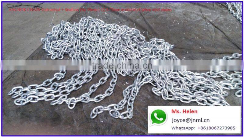 Black tarred Stud Link anchor chain 22mm U2 U3 steel chains