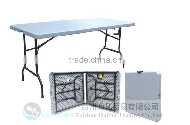 6FT folding portable plastic picnic table /outdoor picnic table folding in half /cheap and light camping table