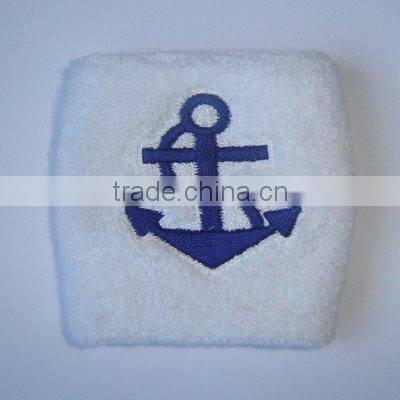 terry cotton wristbands with embroidery logo