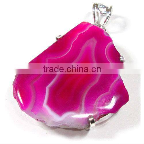 925 Stamped Sterling Silver Citrine Semi Precious Gemstone Pendant