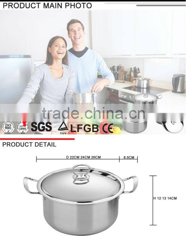 6pcs cookware set stianless steel cooking pot