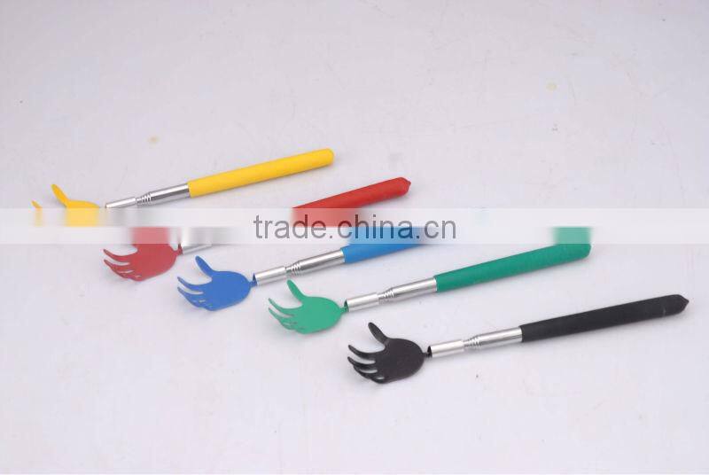 Extendable Hand shape Stainless Steel Handle Back Scratcher With Colorful Head & Handle