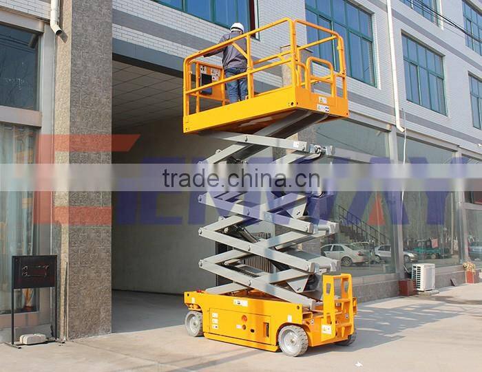 12m Hydraulic self propelled electric battery operated scissor lift platform for sale
