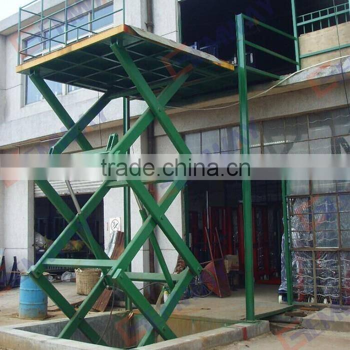 Hydraulic electric warehouse cargo scissor lift
