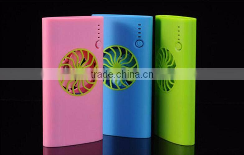 hot new products for 2016 hot summer cooling fan Power Bank 7800mAh electric fan Portable mobile power bank in hot summer