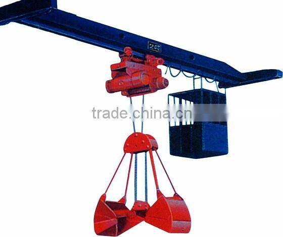 Single beam grab crane
