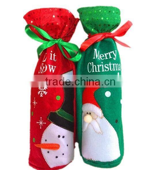 Santa Claus sheath gift sheath CHAMPAGNE sheath ,bottle use ather christmas sheath 13*32cm