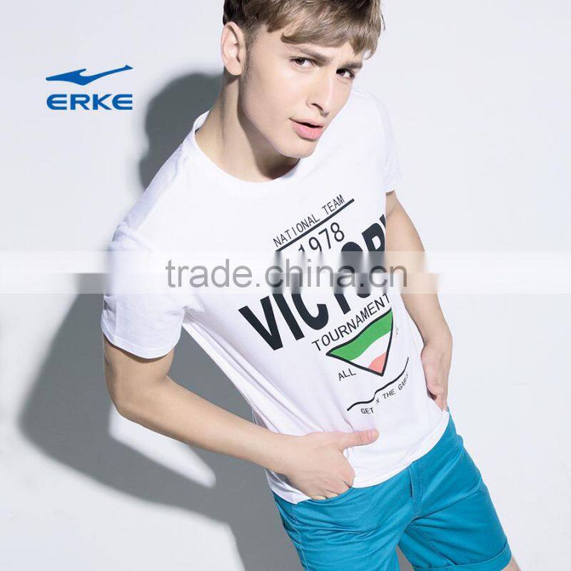 ERKE 2015 new design man's fashion t shirt full cotton cheap t-shirt for boy for men wholesale/OEM