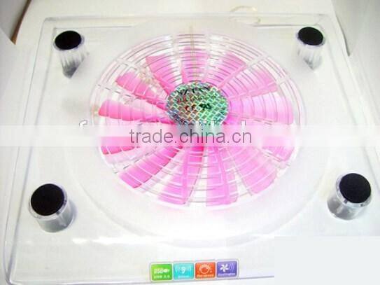 High quality colorful notebook laptop cooling stand with led light