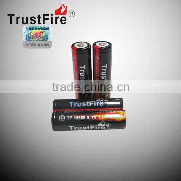 trustfire 3.7v 18650 2400mah high lithium battery for elctronic products